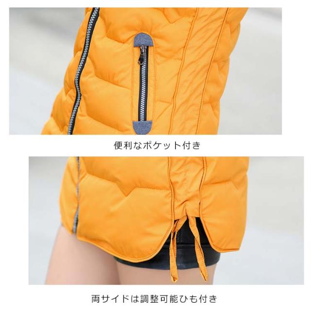 《送料無料》中綿ベスト 綿入りベスト 膝丈 レディース フード付き ダウンベスト ダウンジャケット アウター コート 暖か 防寒 厚手 おしゃれ レディースファッション 新作