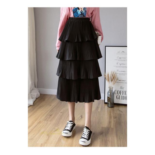 pium ティアードフリルドーリースカート pium ぴうむ ティアードフリル