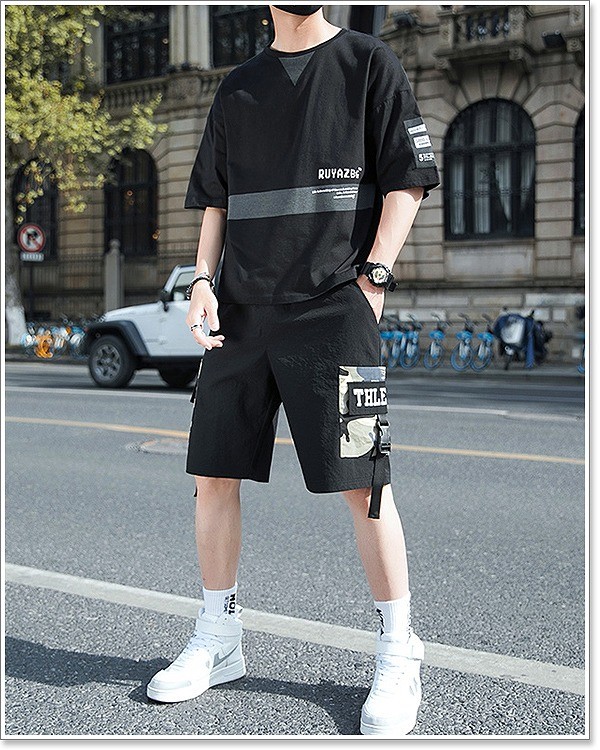 セットアップ メンズ 半袖 夏 大きいサイズ スウェット ジャージ パーカー ハーフパンツ フード付き 上下セット プルオーバー ジップアップ miyabi26552-24.jpg