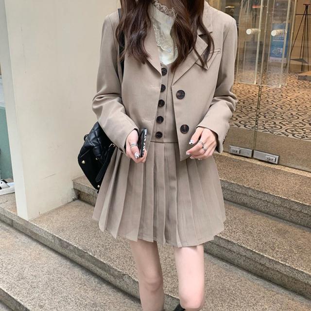スーツ レディース ジャケット ワンピース ブラウス プリーツ