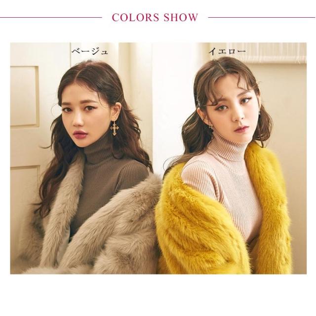 ファーコート ショート丈 ノーカラーコート ふわふわ エコファー