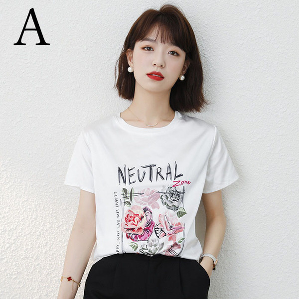 Tシャツ レディース きれいめ 40代 春夏 上品 半袖Tシャツ ブラウス 白トップス プリント カジュアル オシャレ 韓国風 ゆったりカットソー 大きいサイズTシャツ Tシャツ レディース きれいめ 40代 夏 上品 半袖Tシャツ