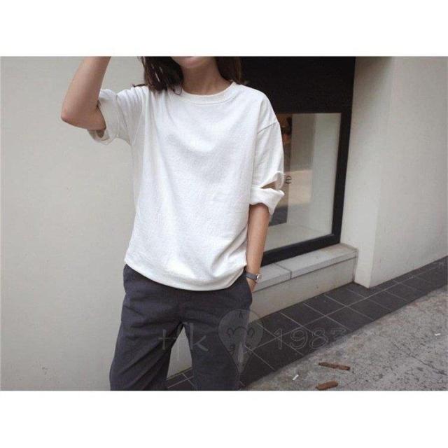 Ｔシャツ レディース きれいめ 40代 春夏新作 半袖Tシャツ ブラウス 白トップス オシャレ カジュアル韓国風 ゆったりカットソー 大きいサイズ Tシャツ 30代50代 Tシャツ レディース 40代 春夏 上品 半袖Tシャツ ブラウス 綿 白