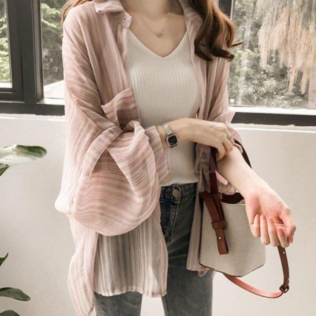 シフォンカーディガン レディース 春夏 長袖 きれいめ おしゃれ シフォン ブラウス uvカット 通勤 ストライプ 韓国風 冷房対策 大きいサイズ 3 楽天市場】シフォンカーディガン レディース 春夏 長袖 きれいめ
