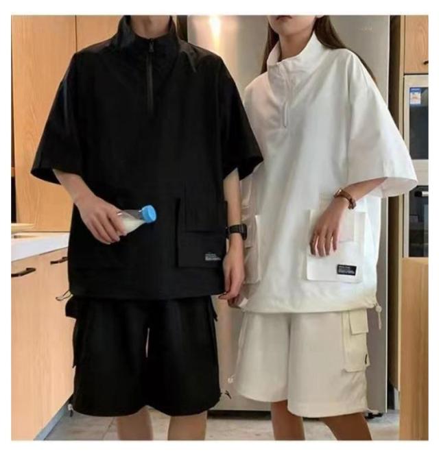 半袖Tシャツ 上下セット メンズ ショートパンツ ワークライク