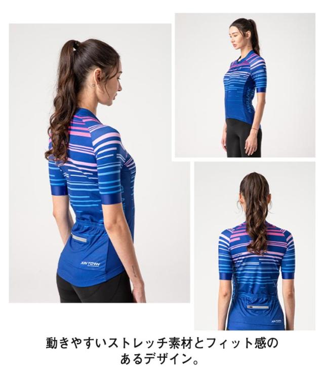 半袖サイクルジャージ レディース 半袖 ウェア ストレッチ 吸汗