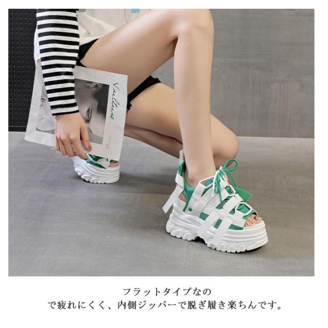 レディース 厚底ブーツサンダル 全2色 地雷系 原宿系 サブカル系