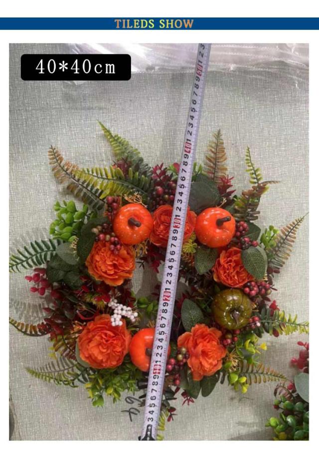 ハロウィン リース 40*40cm パンプキン 玄関 部屋 北欧 装飾