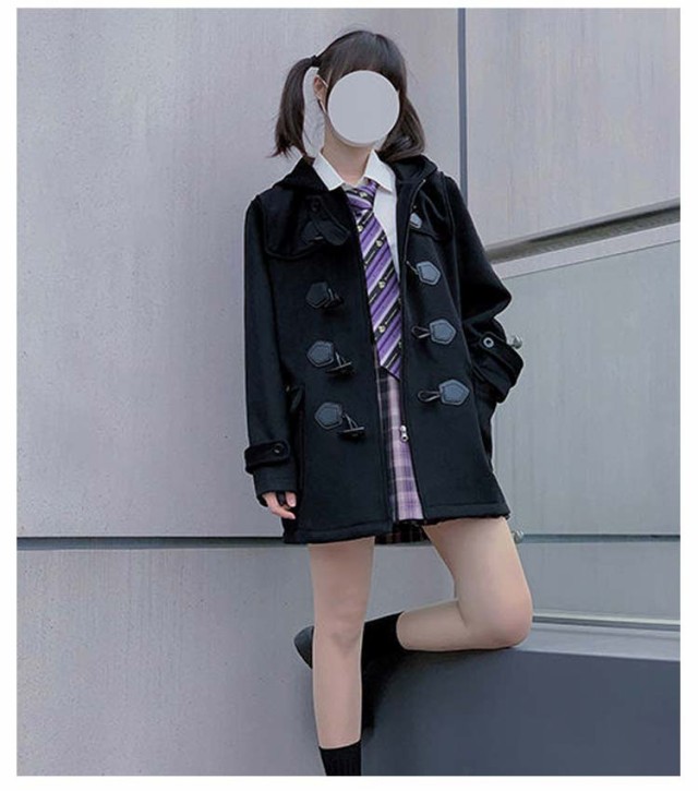 ダッフルコート 学生 制服 ミドル丈 スクールコート 女子 高校生