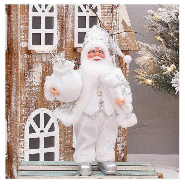 【アンティーク調】刺繍入り衣装&ブーツのサンタクロース人形(ベージュ色系) アンティーク調】刺繍入り衣装&ブーツのサンタクロース人形(ベージュ色