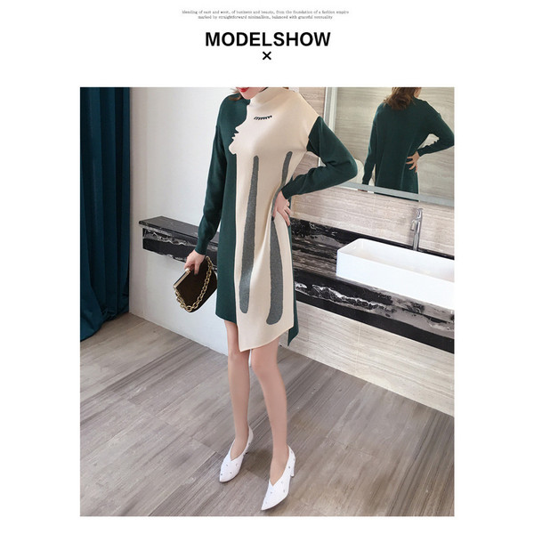 残りわずか ワンピース レディース 40代 秋 冬 きれいめ ニットワンピース 長袖 ハイネック Aライン 膝丈 着やせ 通勤 オシャレ デート 送料無料 Centrodeladultomayor Com Uy