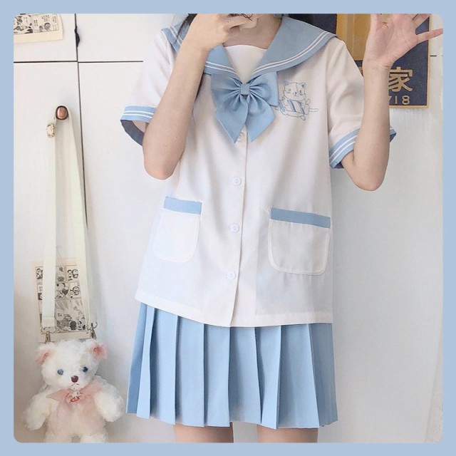 コスチューム 半袖 セーラー服 ロリータ 制服 レディース 上下セット リボン付 3点セット 学生 コスプレ プリーツスカート ミニ 前開き  の通販はau PAY マーケット linelife au PAY マーケット－通販サイト