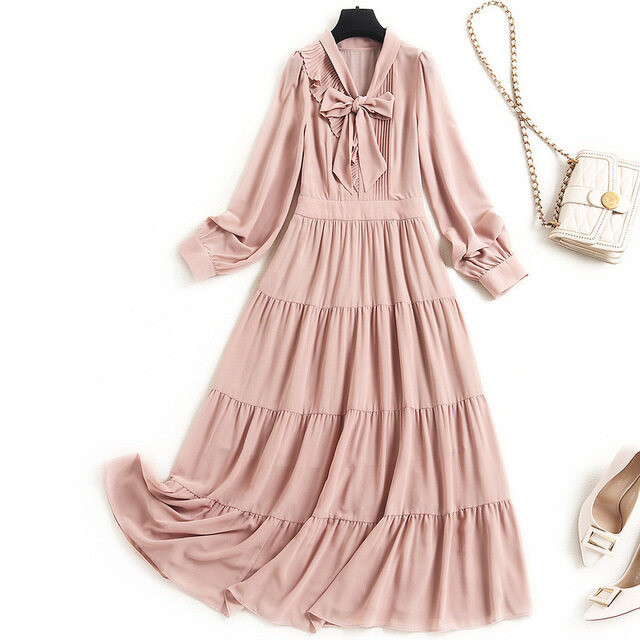 50 Off ワンピース レディース 長袖 お出かけ お呼ばれ デート ディナー 食事会 Ol 通勤 代 30代 40代 ママ 母親 ティアード リボン 国内配送 Eglisecel Com
