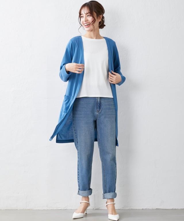 カーディガン 大きいサイズ レディース カットソー ロング S/M/L カーディガン 大きいサイズ レディース カットソー ロング S/M/L