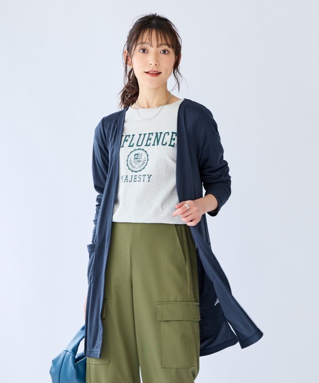 カーディガン 大きいサイズ レディース カットソー ロング S/M/L カーディガン 大きいサイズ レディース カットソー ロング S/M/L