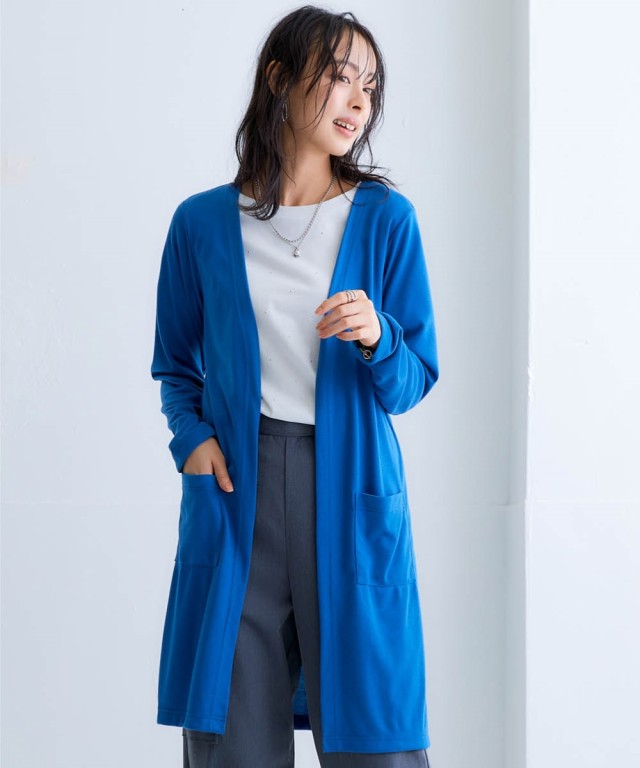 カーディガン 大きいサイズ レディース カットソー ロング S/M/L