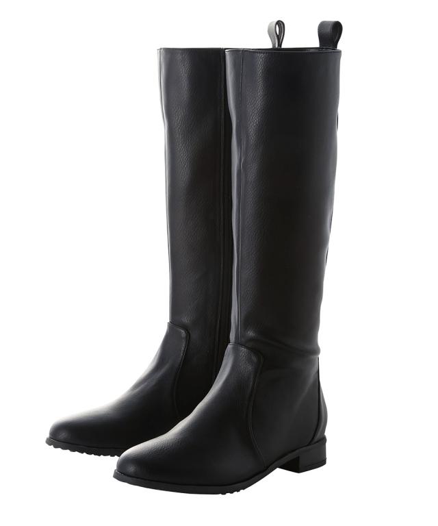 大きいサイズ レディース ゆったり幅 ロング ブーツ 低反発中敷 23.0〜23.5/24.0〜24.5/25.0〜25.5/26.0〜26.5cm ニッセン nissen