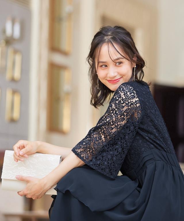 美品✨️ネイナ Neina パーティーワンピース 重ね レース フォーマル 3L 美品✨️ネイナ Neina パーティーワンピース 重ね レース フォーマル