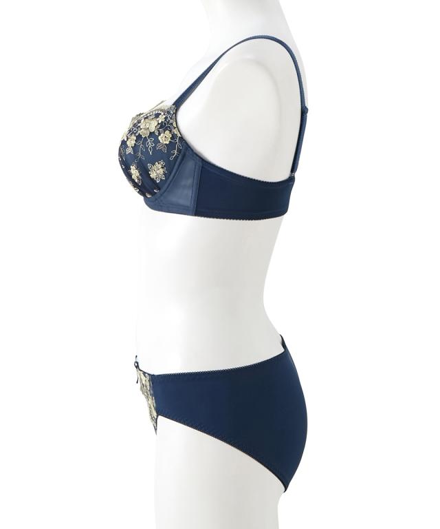 ブラジャー ショーツ セット 大きいサイズ レディース 小花柄 刺しゅう