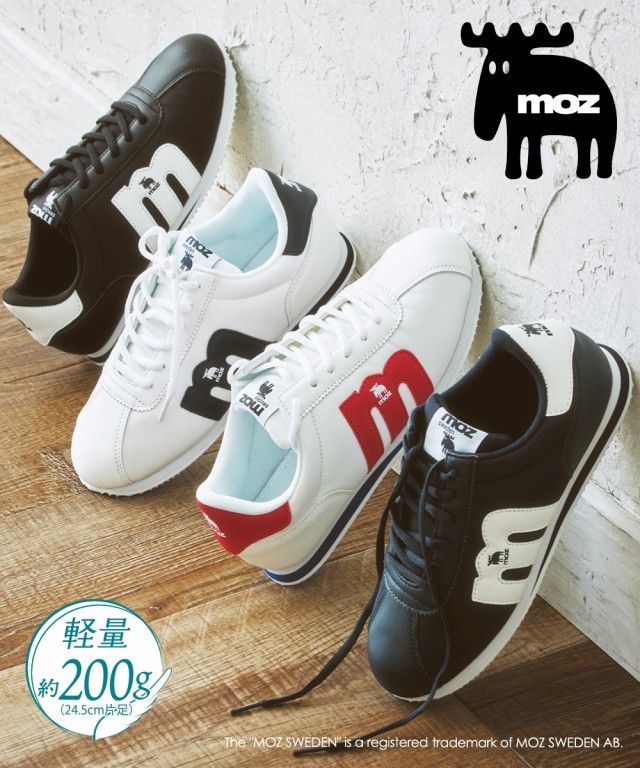 スニーカー MOZ サイドロゴ ワイズ 3E 22.5〜25cm トリコロール/ネイビー/ベージュ/ホワイト×ネイビー/黒 レディース ニッセン  nissen agesugi_sfa｜au PAY マーケット