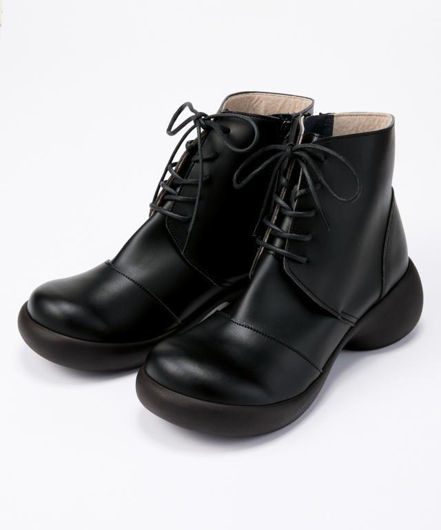 リゲッタ 大きいサイズ レディース スマイル レース アップカジュアル ブーツ ゆったりワイズ 22.0〜22.5/23.0〜23.5/24.0〜24.5/25.0〜25.5cm ニッセン nissen