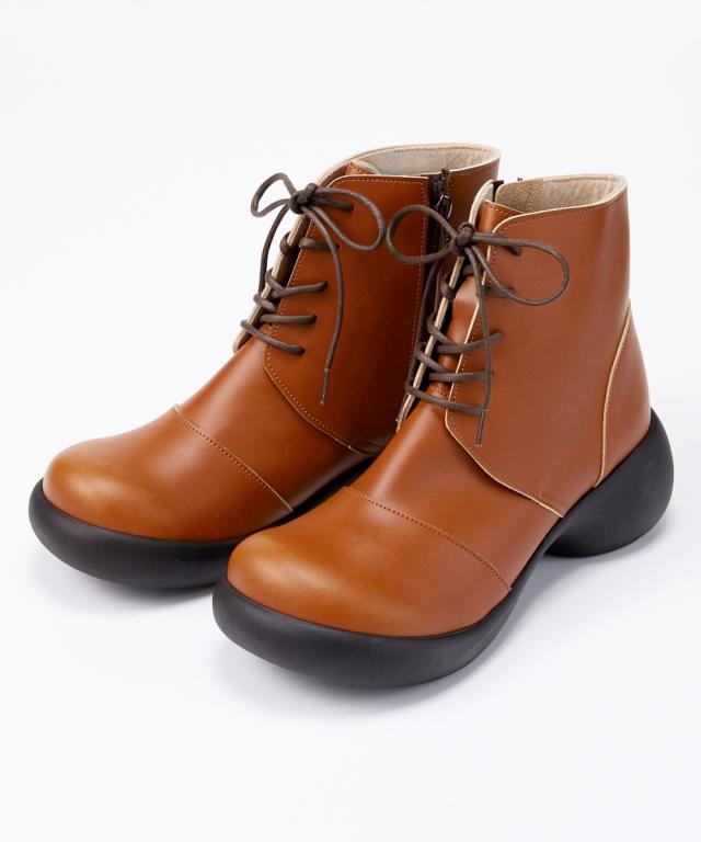 リゲッタ 大きいサイズ レディース スマイル レース アップカジュアル ブーツ ゆったりワイズ 22.0〜22.5/23.0〜23.5/24.0〜24.5/25.0〜25.5cm ニッセン nissen