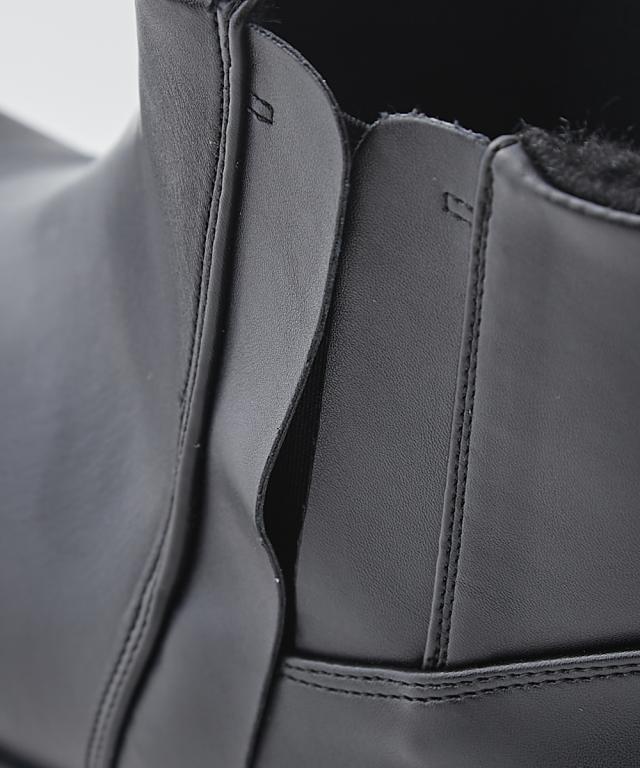 大きいサイズ レディース ゆったり幅広 タンクソールサイドゴア ショート ブーツ ワイズ4E  シューズ 25.0〜25.5cm ニッセン nissen