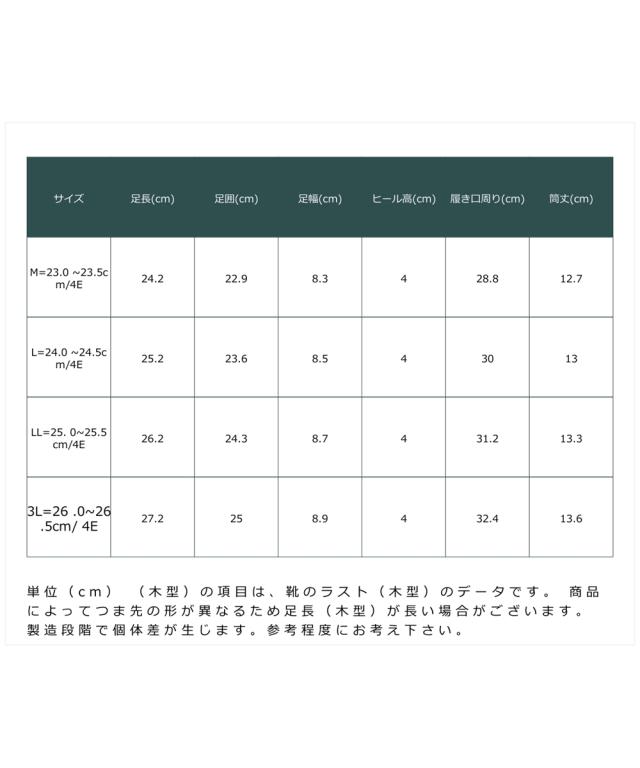 大きいサイズ レディース ゆったり幅広 タンクソールサイドゴア ショート ブーツ ワイズ4E  シューズ 25.0〜25.5cm ニッセン nissen