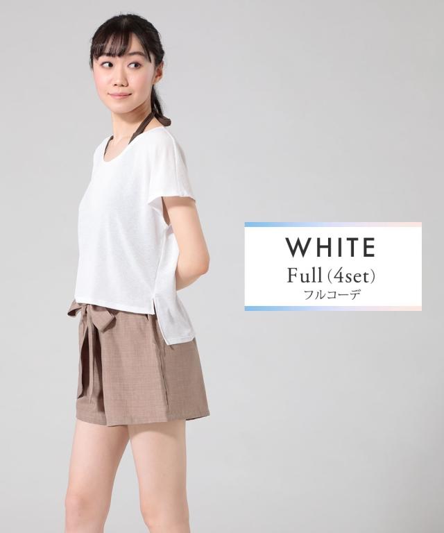 水着 大きいサイズ レディース 4点セット 水陸両用透け感Tシャツ パンツ 付きビキニ MU045-B 夏 かわいい おしゃれ 4L/5L/6L/8L/10L ニッセン nissen