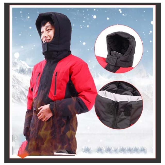 防寒つなぎ 防水 ヒップオープン バイク 防寒着 暖かい フード付 厚手