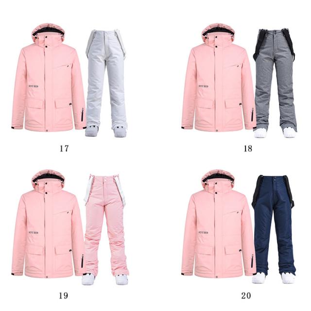 スノボーウェア レディース 韓国風 スキーウェア お揃い 上下セット