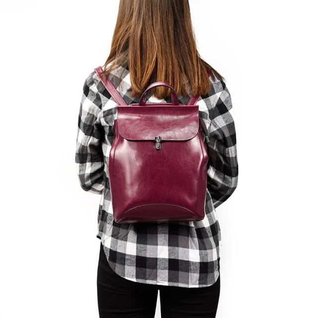 レザー リュックサック レディース 本革 光沢 ガールズ バックパック オイルレザー ディバッグ 3色 女性 通学 旅行 iPad、本など対応 プレゼント レザー リュックサック レディース 本革 光沢 ガールズ バックパック