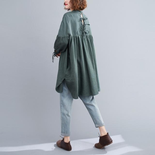 シャツ ブラウス ロングシャツ レディース 秋 トップス 長袖