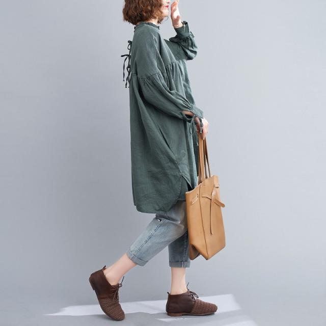 シャツ ブラウス ロングシャツ レディース 秋 トップス 長袖