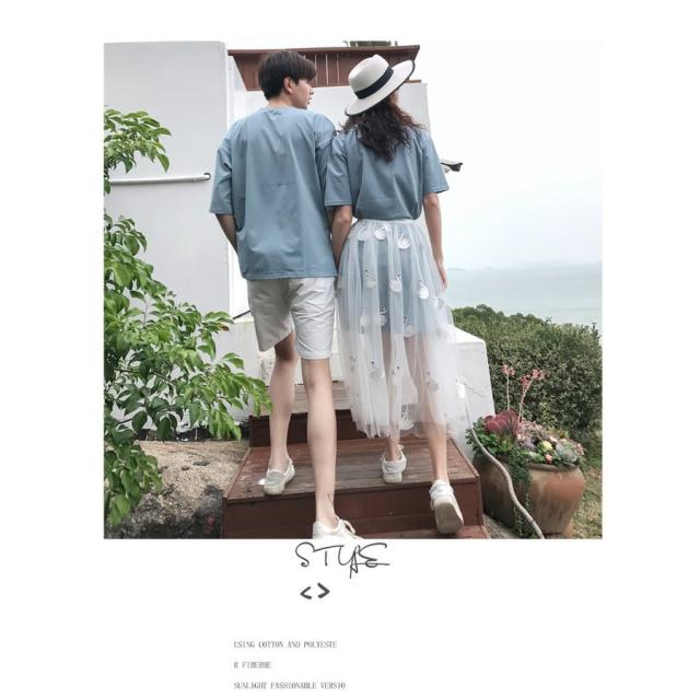 カップル ペアtシャツ 半袖 ペアルック お揃い 服 夏 花柄 パンツ 韓国