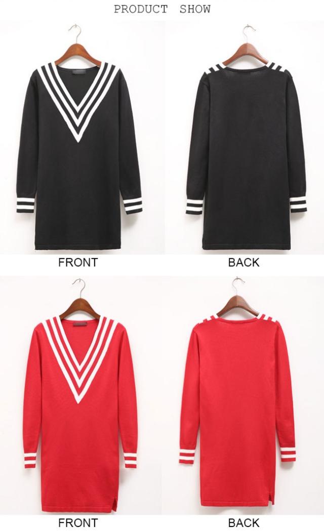 セーラーワンピース レディースニットワンピ マリンセーラー