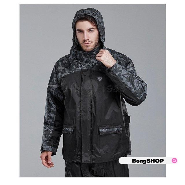 メンズ バイク用レインウェア マジックテープ 撥水加工 自転車 旅行