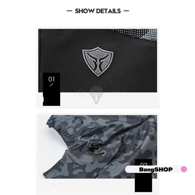 メンズ バイク用レインウェア マジックテープ 撥水加工 自転車 旅行