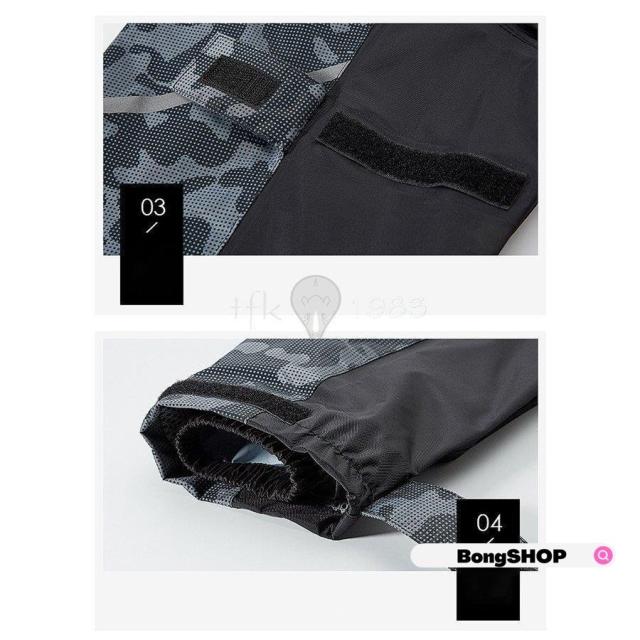 メンズ バイク用レインウェア マジックテープ 撥水加工 自転車 旅行