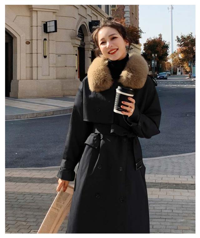 ファーカラー アウター ロングコート ファー付きコート ロングコート 黒 ブラウン コットン ダブルブレスト ブラック トレンチコート レディース きれいめ カジュアル 通勤 おしゃれ レッド ファーカラー アウター ロングコート ファー付きコート ロングコート