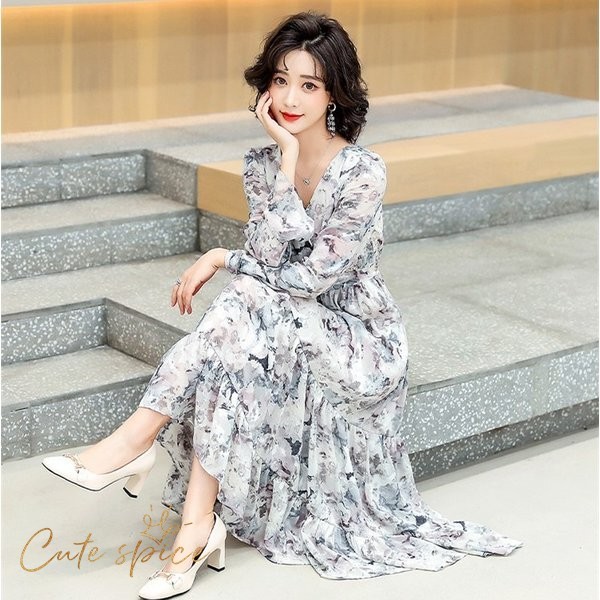 限定製作 ワンピース レディース 30 40代ワンピース 春 夏 秋新作 長袖ワンピース きれいめワンピース シフォン オシャレ 通勤 結婚式 お出かけ 初回限定 Www Iacymperu Org