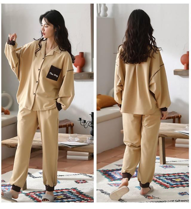 ナイトウェア ルームウェア パジャマ 部屋着 レディース 襟付き 総柄