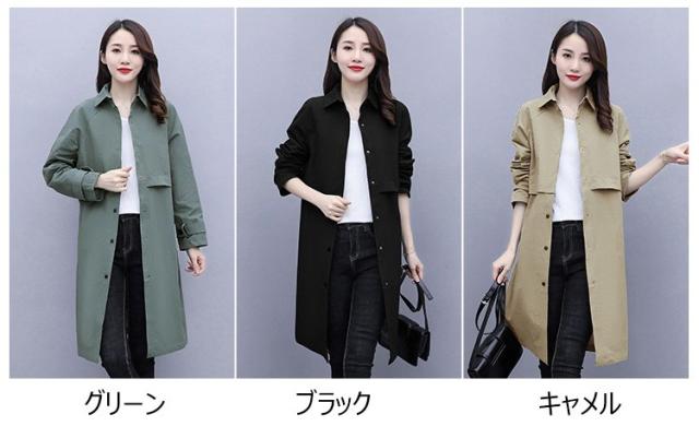 トレンチコート レディース 40代 ロング丈ジャケット スプリング