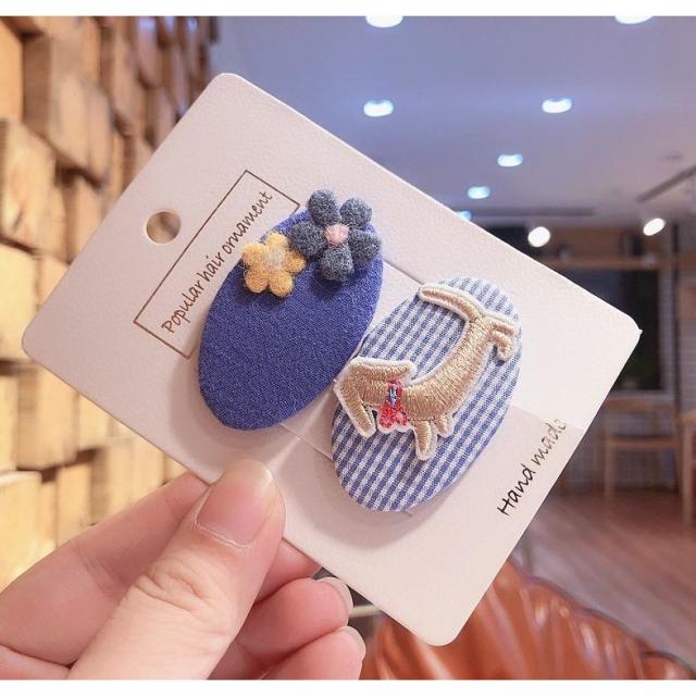 ⓝⓔⓦ【ワッペン風ナチュラルモチーフ】ベビーヘアクリップ キッズ