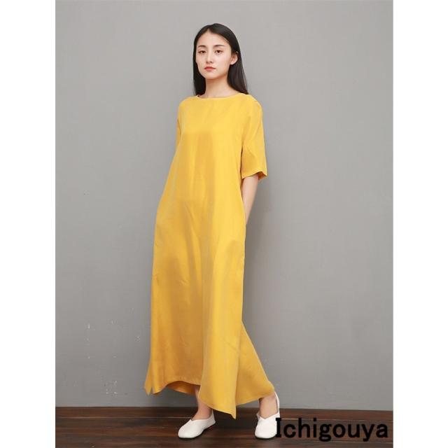 新色追加 マキシ丈ワンピース 夏 レディース ロング丈 Tシャツワンピ 5分袖 マキシ丈ワンピ Aライン 復古風 ゆったり 通勤 旅行 お出かけ オシャレ 完売 Speufpel Com