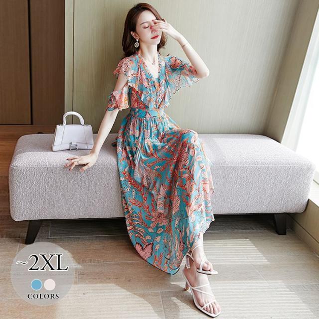 売れ筋 ワンピース 透け感 首元フリル とろみ ハイウエスト ヨーロピアン 涼しげ 休日スタイル 美人 お出かけファッション 派手 ラグジュアリー 50 Off Farmerscentre Com Ng