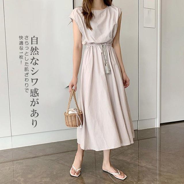 ワンピース レディース タッセル付 さらっと マキシ丈 ロング丈