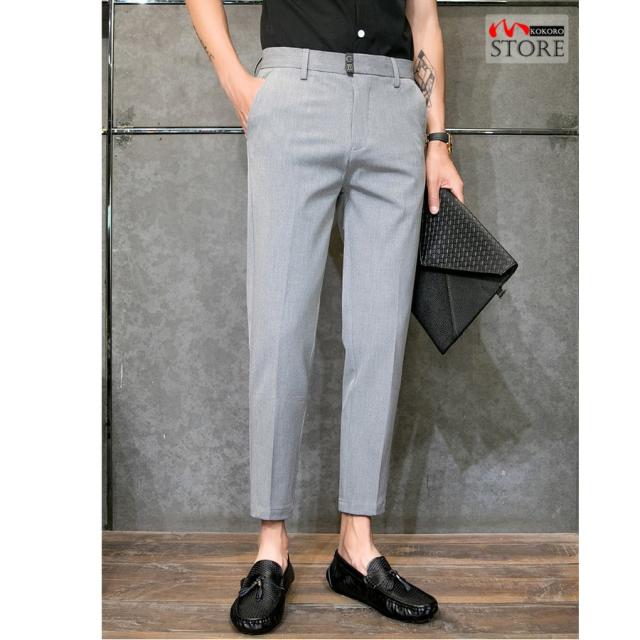 [GUMZZI] アンクル丈スリムスラックスパンツ to21852 スラックス メンズ 8-9分丈 アンクルパンツ ビジネスパンツ