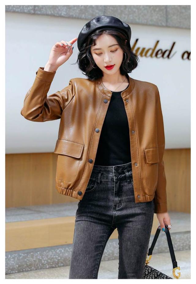 アナイ ノーカラージャケット ラムレザー 羊革 アウター 36 S ベージュ