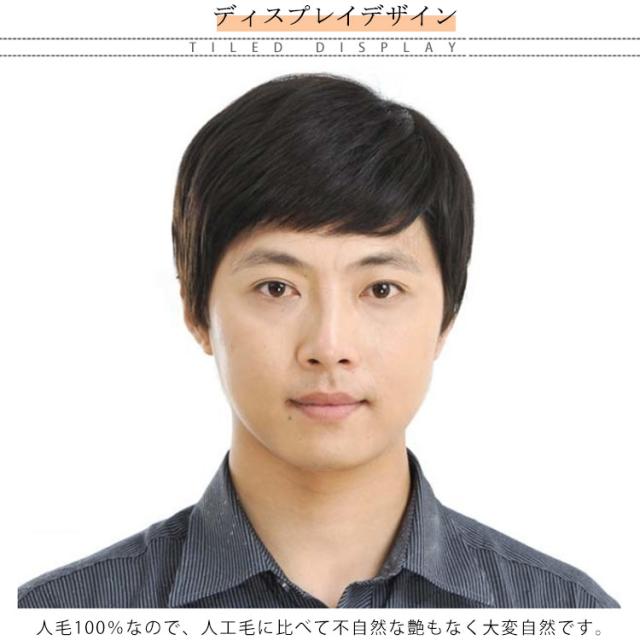ウィッグ 人毛100％ メンズ フルウィッグ ショート かつら 自然 うぃっ